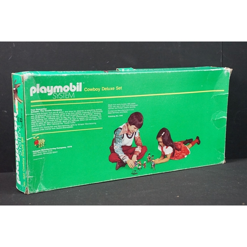 1545 - Boxed Schaper Playmobil System (1976) Cowboy Deluxe Play Set, model No. 040, appearing complete with... 