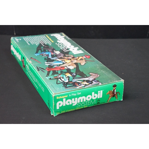 1545 - Boxed Schaper Playmobil System (1976) Cowboy Deluxe Play Set, model No. 040, appearing complete with... 