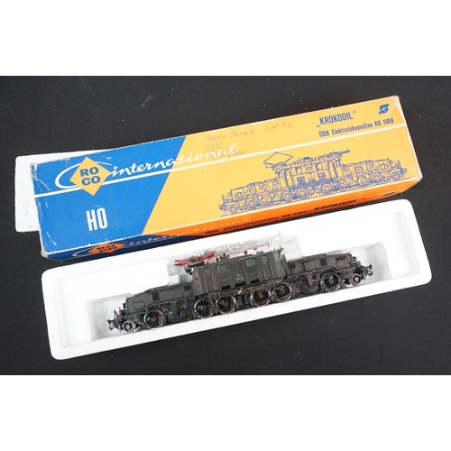 154A - Two boxed HO gauge locomotives to include Roco 4149A and Fleischmann 1379, plus a Jouef SNCF BB 9201... 