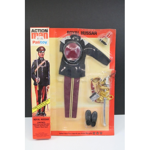 1538 - Action Man - Carded Palitoy Action Man Royal Hussar Outfit set, lifting and creasing to bubble with ... 