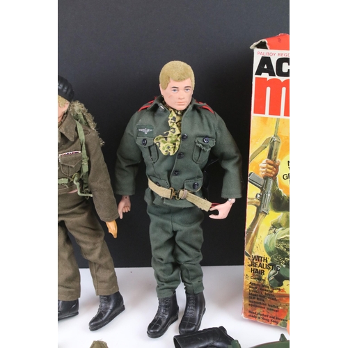 1539 - Action Man - Group of original Palitoy Action Man to include 2 x soldier figures with 1 x box (tatty... 