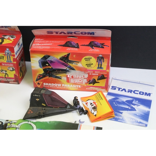 1540 - Collection Coleco Starcom figures / vehicles to include 1 x boxed Shadow Parasite (complete with ins... 