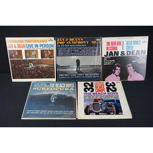 219 - Vinyl - 28 mainly US pressing surf / hot rod LPs to include Dick Dale & His Del-Tones x 2 (1 signed ... 