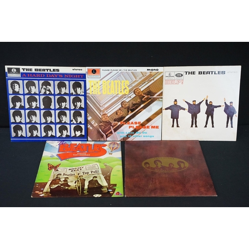 253 - Vinyl - 25 Beatles LPs featuring foreign pressings to include Abbey Road (misalinged apple), Revolve... 