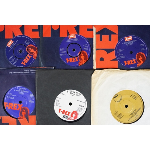 336 - Vinyl - 48 T. Rex / Marc Bolan / Tyrannosaurus Rex and David Bowie 7” singles including 29 Marc Bola... 