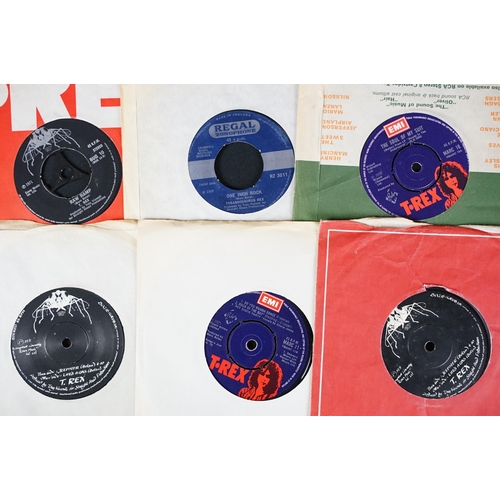 336 - Vinyl - 48 T. Rex / Marc Bolan / Tyrannosaurus Rex and David Bowie 7” singles including 29 Marc Bola... 