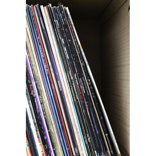 240 - Vinyl - Over 65 rock / hard rock / metal LPs to include ACDC x 3, Thunder (fully signed), Great Whit... 