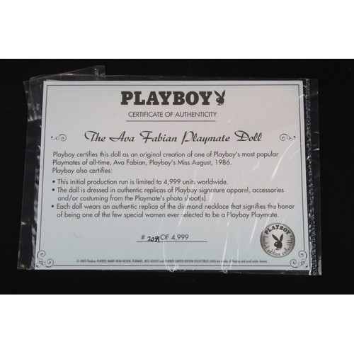 1446A - Boxed Playboy Limited Edition Collectibles The Ava Fabian Playmate Doll, with COA No. 2089/4999, in ... 