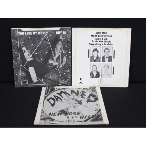 452 - Vinyl - 3 The Damned UK pressing 7” singles on Stiff Records to include: New Rose (BUY 6, Rock Music... 