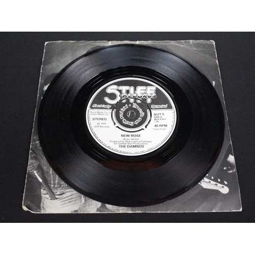 452 - Vinyl - 3 The Damned UK pressing 7” singles on Stiff Records to include: New Rose (BUY 6, Rock Music... 