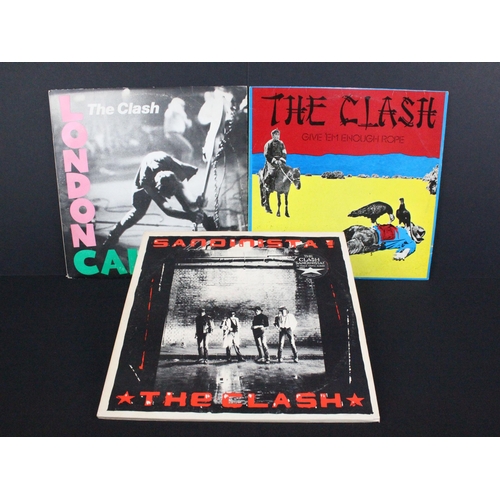 489 - Vinyl - 8 The Clash LPs to include self titled (US pressing), London Calling, Give 'Em Enough Rope, ... 