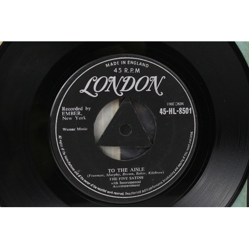 583 - Vinyl - The Five Satins – To The Aisle / Wish I Had My Baby 7” single on London Records - 45-HL- 850... 