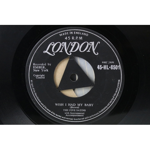 583 - Vinyl - The Five Satins – To The Aisle / Wish I Had My Baby 7” single on London Records - 45-HL- 850... 