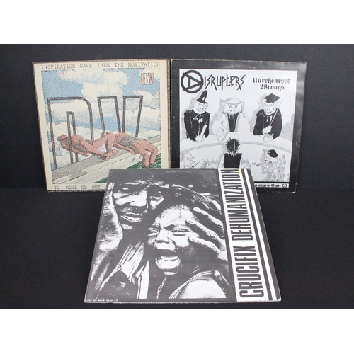 499 - Vinyl - 7 Anarcho Punk / Crass LPs to include Disaffect (numbered, coloured vinyl), DV, Disrupters, ... 