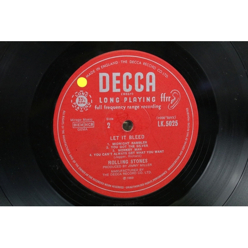 1 - Vinyl - The Rolling Stones Let It Bleed LP on Decca Records LK5025. Original UK 1st mono pressing, u... 