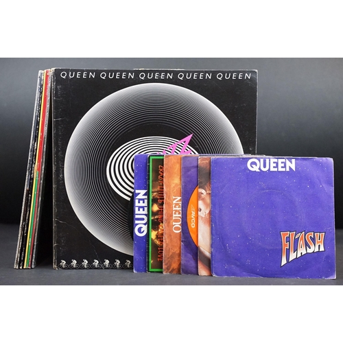 166 - Vinyl - 8 Queen & members LPs & 6 7