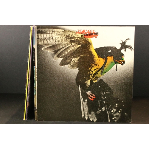 176 - Vinyl - 6 Budgie LPs to include Squawk, In For The Kill, Never Turn Your Back On A Friend, Bandolier... 