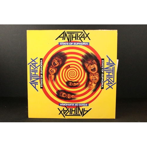 180 - Vinyl - 6 Metal / Thrash / Hard Rock LPs to include Anthrax x 3, Venom, Warlock (with poster), Hello... 