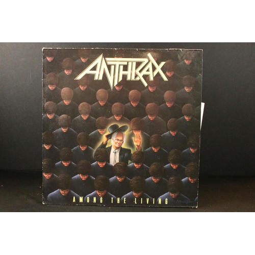 180 - Vinyl - 6 Metal / Thrash / Hard Rock LPs to include Anthrax x 3, Venom, Warlock (with poster), Hello... 