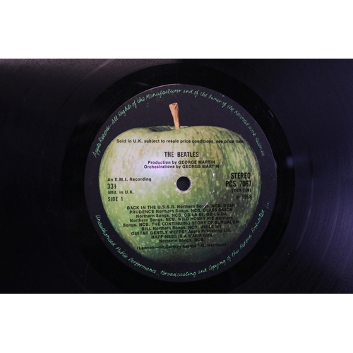 6 - Vinyl - The Beatles White Album (PCS 7067/8) No. 0374635, top opener, stereo, black inners. Ex / Vg