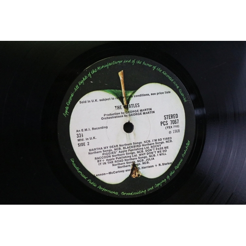 6 - Vinyl - The Beatles White Album (PCS 7067/8) No. 0374635, top opener, stereo, black inners. Ex / Vg