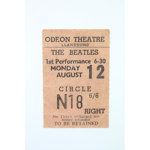 682 - Memorabilia - 2 The Beatles ticket stubs for their Monday 12th of August 1963 gig at the Odeon Theat... 