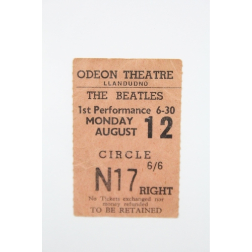 682 - Memorabilia - 2 The Beatles ticket stubs for their Monday 12th of August 1963 gig at the Odeon Theat... 