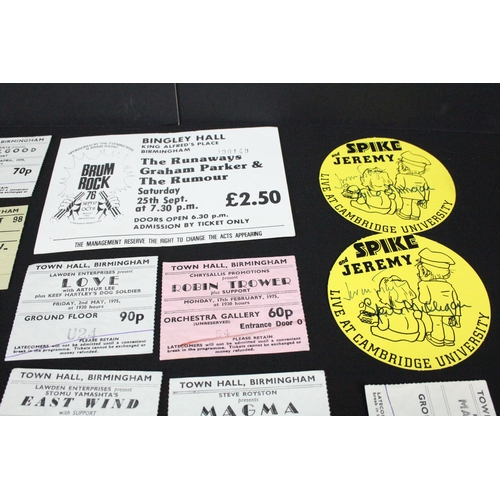 694 - Memorabilia - 22 original ticket stubs to include, Bob Dylan 1965, Love 1975, Hawkwind 1974, Magma 1... 