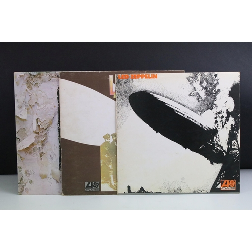 90 - Vinyl - 3 original UK pressing Led Zeppelin LPs all with plum Atlantic labels to include Self Titled... 