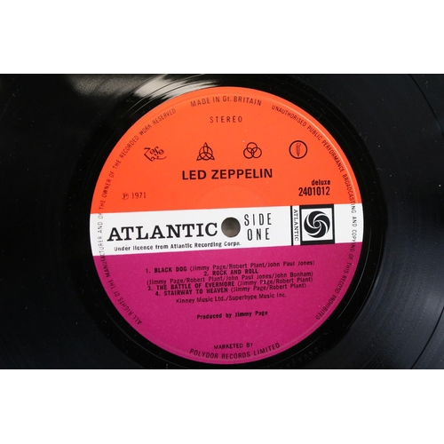 90 - Vinyl - 3 original UK pressing Led Zeppelin LPs all with plum Atlantic labels to include Self Titled... 