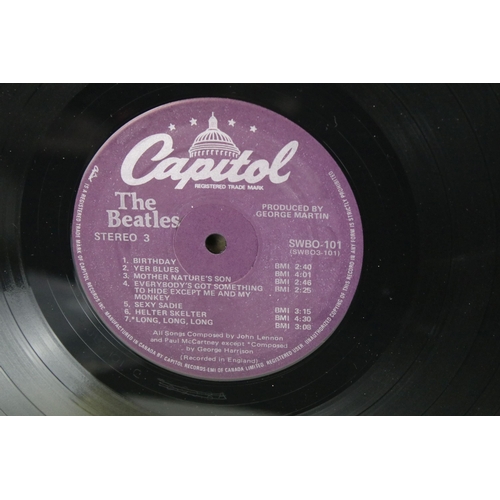 93 - Vinyl - 4 copies of The Beatles White Album to include Canadian Pressing SWBO 101 (poster, 4 picture... 