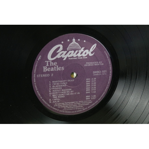 93 - Vinyl - 4 copies of The Beatles White Album to include Canadian Pressing SWBO 101 (poster, 4 picture... 