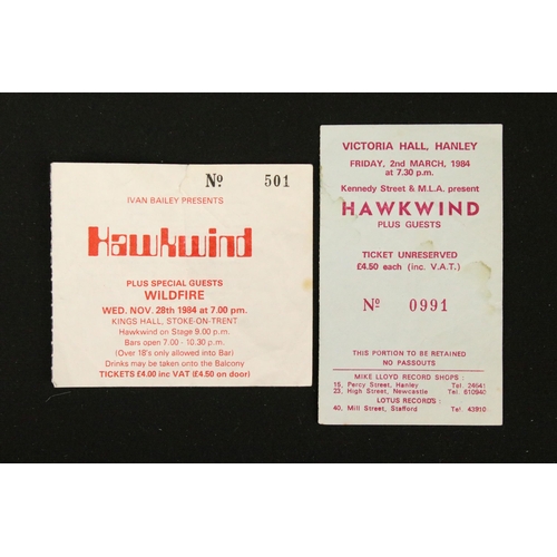 707 - Memorabilia - 5 Hawkwind / Hawklord programmes and 2 tickets. Vg+