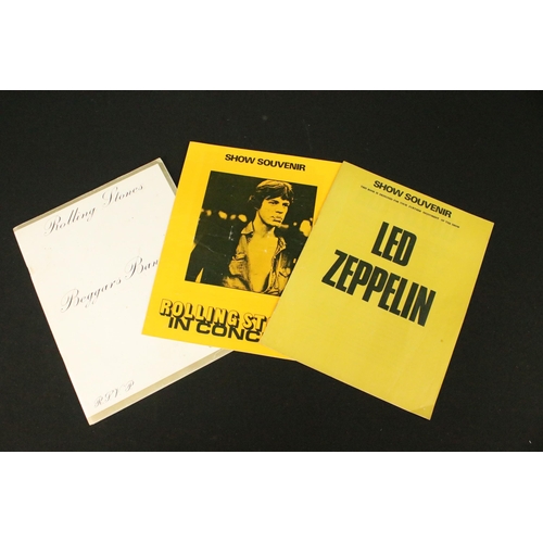 708 - Memorabilia - 10 Programmes / Music to include Led Zeppelin Show Souvenir 1973, The Rolling Stones i... 