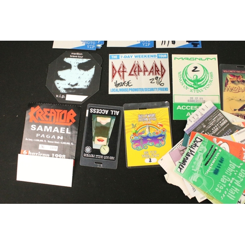 709 - Memorabilia - Collection of rock and metal tour laminates, passes & tickets. Bands include Iron Maid... 