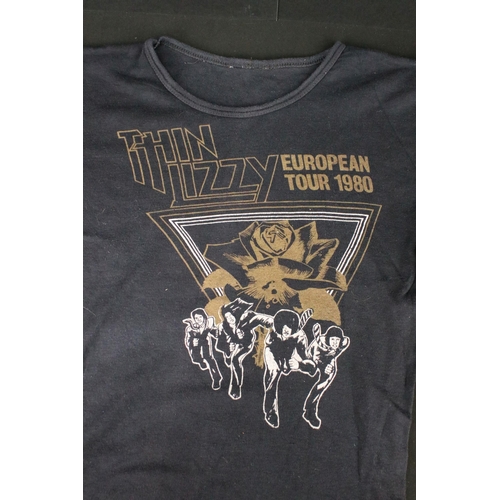 711 - Memorabilia - three vintage rock t-shirts to include Thin Lizzy European Tour 1980, Thin Lizzy UK & ... 