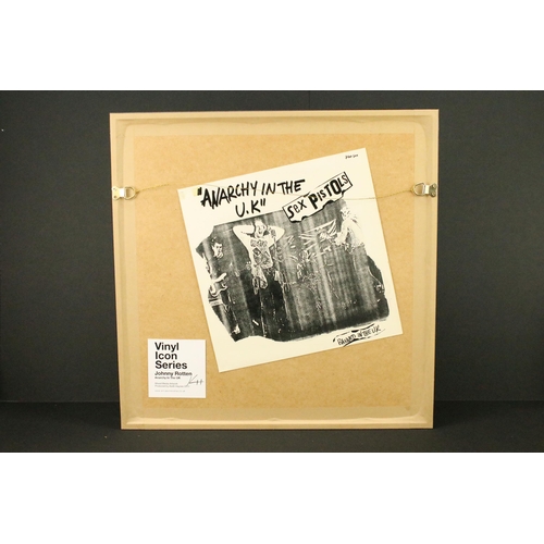 717 - Memorabilia - Framed & glazed Keith Haynes 'Johnny' portrait of Johnny Rotten ltd edition cut from o... 