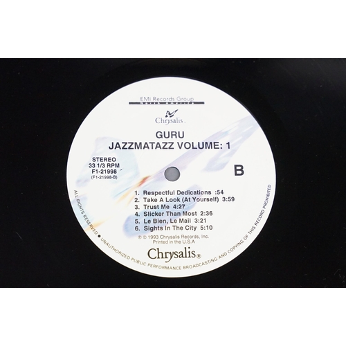 534 - Vinyl - 2 1990s pressing Acid Jazz LPs to include Guru Jazzmatazz (Volume 1) on Chrysalis F1-21998 V... 