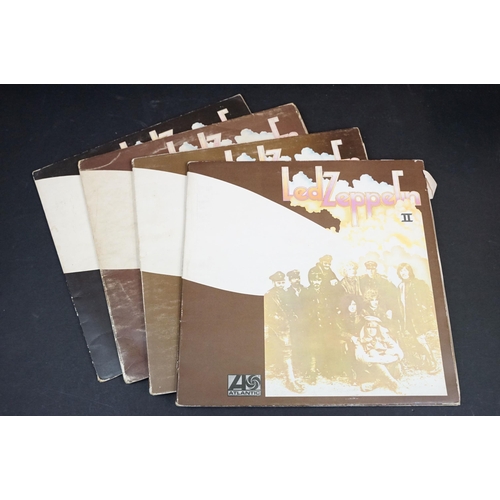 550 - Vinyl - 8 Led Zeppelin LPs and 2 Robert Plant LPs to include II x 4 (3 with plum Atlantic labels), I... 