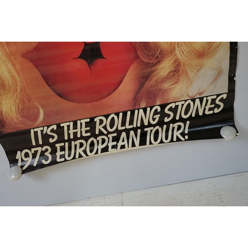 729 - Memorabilia - The Rolling Stones 1973 European tour poster designed by Thierry Pache. Measures 23