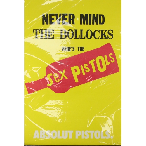 735 - Memorabilia - Original 2002 Absolut Pistols advertising poster with Sex Pistols Never Mind The Bollo... 