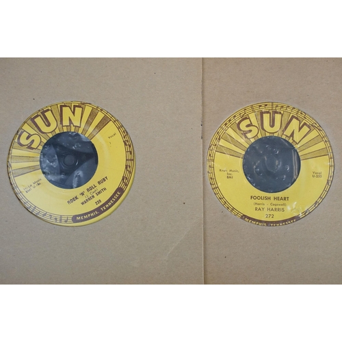 597 - Vinyl - 8 Rockabilly / Rock ’N’ Roll Sun Records 7” singles to include: Ray Harris – Greenback Dolla... 