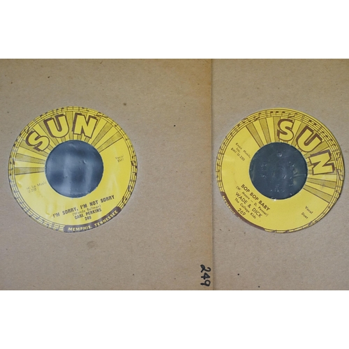 597 - Vinyl - 8 Rockabilly / Rock ’N’ Roll Sun Records 7” singles to include: Ray Harris – Greenback Dolla... 