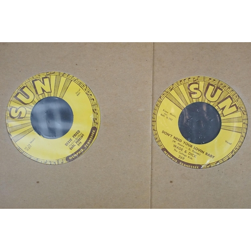 597 - Vinyl - 8 Rockabilly / Rock ’N’ Roll Sun Records 7” singles to include: Ray Harris – Greenback Dolla... 