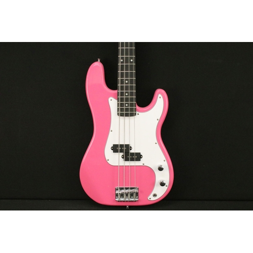 745 - Guitar - Gear4Music electric bass guitar in pink