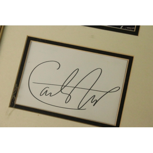 739 - Memorabilia - 5 framed and glazed presentations each containing signature / autograph to include Pet... 