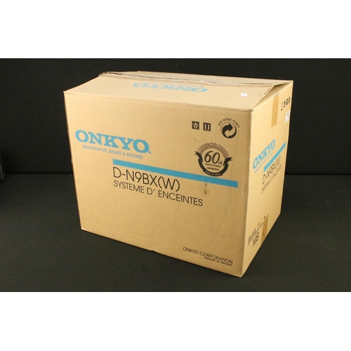 772 - Hi-Fi - Onkyo D-N9BX(W) Speaker System in original box, along with a Onkyo CR-515DAB CD Receiver