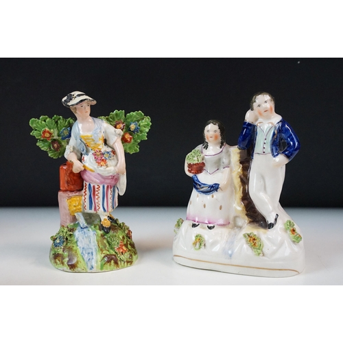 17 - 19th century collection of figurines to include Staffordshire examples, 12 total