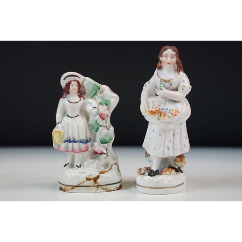 17 - 19th century collection of figurines to include Staffordshire examples, 12 total