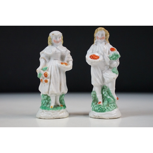 17 - 19th century collection of figurines to include Staffordshire examples, 12 total